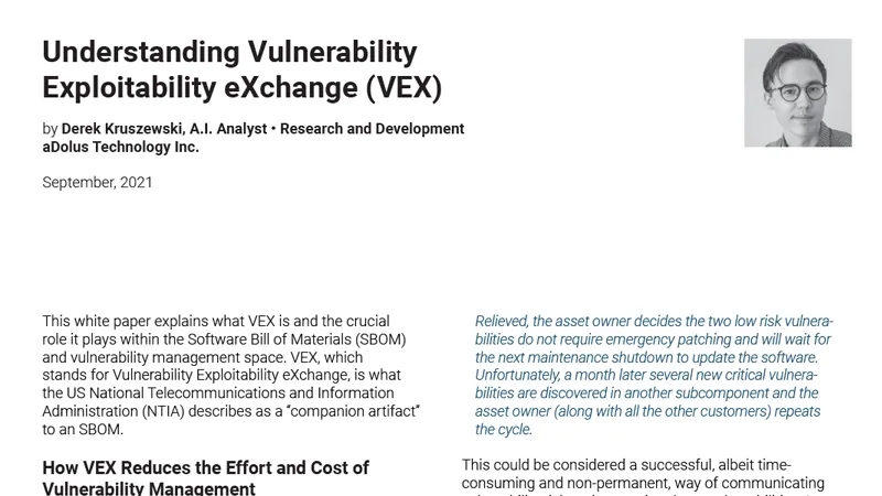 Screenshot of our VEX Document white paper